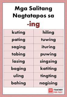 salitang nagtatapos sa in|Mga salitang nagtatapos sa i.